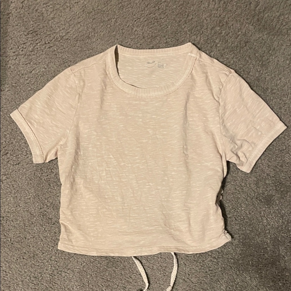 Aerie Light Beige Embroidered Women's Crop Top